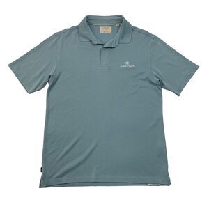 Linksoul Polo Shirt Mens M Medium Blue Short Sleeve Breathable Luxury Cotton